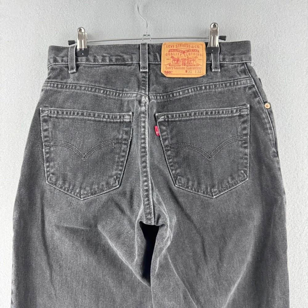 Vintage Levis Jeans Mens 31x32 (Fits 29x28) Black 560‎ Loose Tapered USA Made